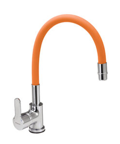 GRIFERIA MONOCOMANDO PARA COCINA MESADA CON FLAXIBLE NARANJA │PIAZZA EMBLEM 10016NA│