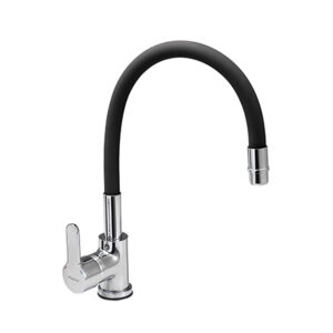 GRIFERIA MONOCOMANDO PARA COCINA MESADA CON FLEXIBLE NEGRO │PIAZZA EMBLEM 10016NE│
