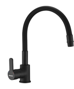 GRIFERIA MONOCOMANDO PARA COCINA MESADA CON FLEXIBLE NEGRO │PIAZZA EMBLEM 10017│