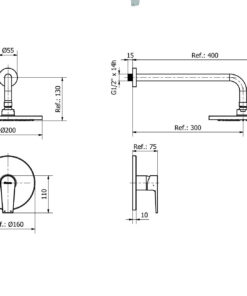 Alternative view of GRIFERIA MONOCOMANDO PARA DUCHA SIN TRANSFERENCIA │PIAZZA NEXT 10207│