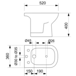 Alternative view of BIDET 3 AGUJEROS AMALFI |PIAZZA B0103|