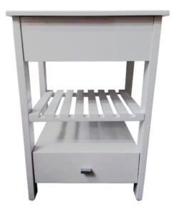 MUEBLE MARAL BLANCO 50 CM CON BACHA MARMOLINA CON TAPA ABIERTO CON DECK