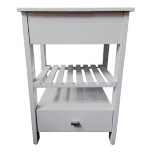 MUEBLE MARAL BLANCO 50 CM CON BACHA MARMOLINA CON TAPA ABIERTO CON DECK