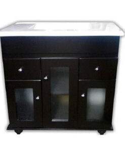 VANITORY MARAL WENGUE 80 CM CON BACHA MARMOLINA Y PUERTA DE VIDRIO