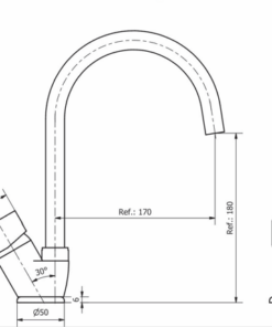Alternative view of GRIFERIA MONOCOMANDO PARA COCINA MESADA PICO BAR │PIAZZA EMBLEM 10014 CR│