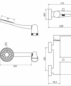 Alternative view of GRIFERIA MONOCOMANDO PARA DUCHA EXTERIOR CON TRANSFERENCIA │PIAZZA NEXT 10208│