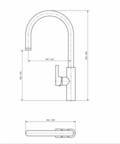 Alternative view of GRIFERIA MONOCOMANDO PARA COCINA MESADA PICO ALTO CON AIREADOR │PIAZZA KITCHEN PRO 10314│