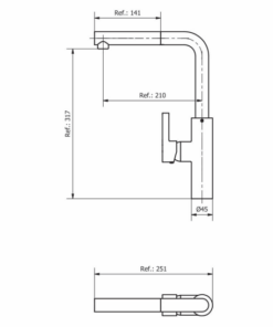 Alternative view of GRIFERIA MONOCOMANDO PARA COCINA MESADA CON ROCIADOR |PIAZZA KITCHEN PRO 10316|