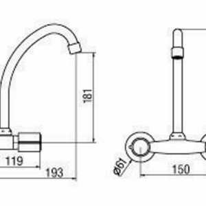 Alternative view of GRIFERIA PARA COCINA PARED DOMANI │PIAZZA 31011 CR│