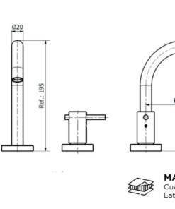 Alternative view of GRIFERIA PARA LAVATORIO MESADA CIERRE CERAMICO HYDROS ZEN LEVER 315111CR