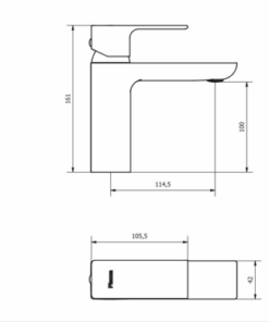 Alternative view of GRIFERIA MONOCOMANDO PARA LAVATORIO MESADA PICO BAJO │PIAZZA ARQ10400│