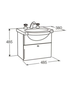 Alternative view of MUEBLE DE BAÑO COLGANTE FERRUM VENECIA 48 CENTIMETROS WENGUE PUERTA REBATIBLE | X4VED-W7 |