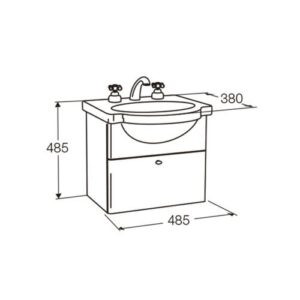 Alternative view of MUEBLE DE BAÑO COLGANTE FERRUM VENECIA 48 CENTIMETROS WENGUE PUERTA REBATIBLE | X4VED-W7 |