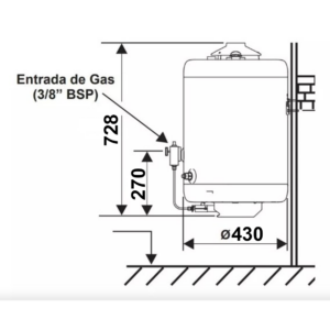 Alternative view of TERMOTANQUE 45 LITROS POPULI GAS NATURAL CARGA SUPERIOR |ECOTERMO TPOP8NS045|
