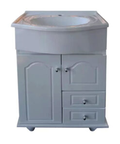 VANITORY CLASICO 60 CM CON BACHA MARMOLINA CON PUERTAS Y CAJONES