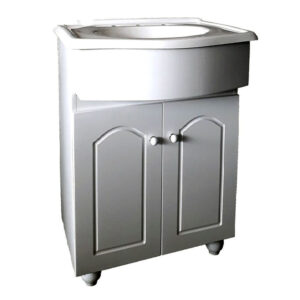 VANITORY CLASICO 60 CM CON BACHA MARMOLINA CON PUERTAS