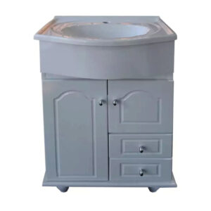 VANITORY CLASICO 60 CM CON BACHA MARMOLINA CON PUERTAS Y CAJONES