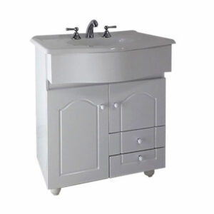VANITORY CLASICO 80CM BACHA MARMOLINA CON PUERTAS Y CAJONES