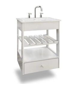 VANITORY MARAL BLANCO 50 CM CON BACHA MARMOLINA ABIERTO COLGAR