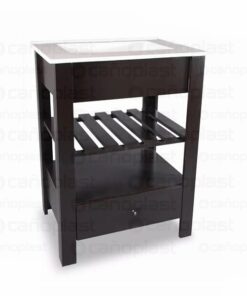 VANITORY MARAL WENGUE 50 CM CON BACHA MARMOLINA ABIERTO CON DECK Y CAJON