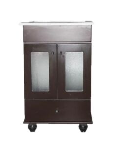 VANITORY MARAL WENGUE 50 CM CON BACHA MARMOLINA Y PUERTA DE VIDRIO