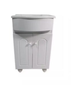 VANITORY CLASICO 50 CM CON BACHA MARMOLINA CON PUERTAS
