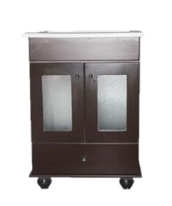 VANITORY MARAL WENGUE 60 CM CON BACHA MARMOLINA Y PUERTA DE VIDRIO