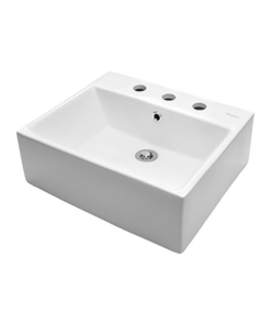 BACHA DE APOYO RECTANGULAR 3 AGUJEROS PARA BAÑO │PIAZZA A117-3│