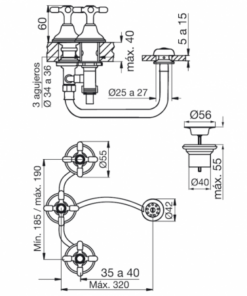 Alternative view of GRIFERIA PARA BIDET FV NEWPORT 0295/B2P-CR BIDETC/STOCK