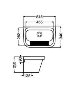 Alternative view of PILETA LAVADERO CLASICA DE PORCELANA CON FREGADERO 250X510 |FERRUM PLK-B|