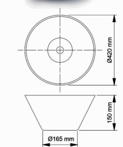 Alternative view of BACHA DE APOYO CONICA PARA BAÑO │PIAZZA A001│