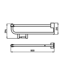 Alternative view of BARRAL REBATIBLE 80CM CON PORTARROLLO PARA PERSONAS CON MOVILIDAD REDUCIDA - FERRUM
