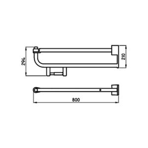 Alternative view of BARRAL REBATIBLE 80CM CON PORTARROLLO PARA PERSONAS CON MOVILIDAD REDUCIDA - FERRUM