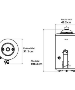 Alternative view of TERMOTANQUE COPPENS 80 LITROS RECUPERACION SIMULTANEA CARGA SUPERIOR |TTQ80RS|