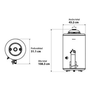 Alternative view of TERMOTANQUE COPPENS 80 LITROS RECUPERACION SIMULTANEA CARGA SUPERIOR |TTQ80RS|