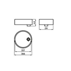 Alternative view of BACHA DE APOYO REDONDA FERRUM TORI 36,5X11,5 CM-BLANCO |L329K-B|