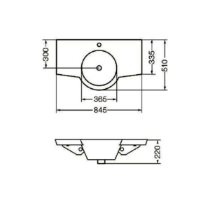 Alternative view of LAVATORIO DE 1 AGUJERO 85 CENTIMETROS BLANCO FERRUM MARINA | LH81J-B |
