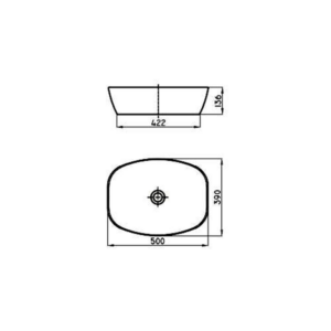 Alternative view of BACHA DE APOYO RECTANGULAR SLIM FERRUM TORI 50X39-BLANCO|LK435-B|