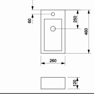 Alternative view of BACHA DE APOYO RECTANGULAR PARA BAÑO |PIAZZA A146|
