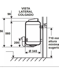Alternative view of TERMOTANQUE ECOTERMO 23 LITROS ALTA RECUPERACION CARGA SUPERIOR COLGAR |TECO2NS023|
