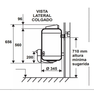 Alternative view of TERMOTANQUE ECOTERMO 23 LITROS ALTA RECUPERACION CARGA SUPERIOR COLGAR |TECO2NS023|