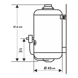 Alternative view of TERMOTANQUE GAS NATURAL ECOTERMO POPULI 70 LITROS |TPOP8NS070|