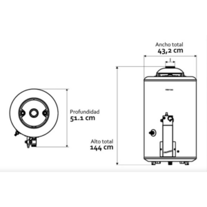 Alternative view of TERMOTANQUE COPPENS 120 LITROS RECUPERACION SIMULTANEA CARGA SUPERIOR |TTQ120RS|