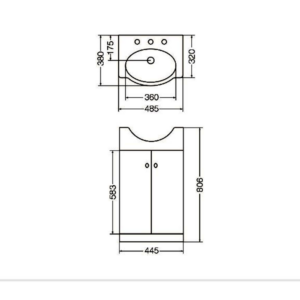 Alternative view of MUEBLE DE BAÑO FERRUM VENECIA 48 CENTIMETROS 2 PUERTAS LISAS BLANCO | X4VL-B |
