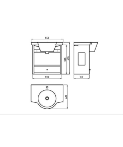 Alternative view of MUEBLE DE BAÑO COLGANTE FERRUM  MARINA 65 CM 1 CAJON | X6HC-B |