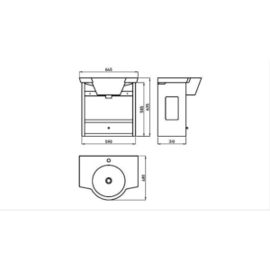 Alternative view of MUEBLE DE BAÑO COLGANTE FERRUM  MARINA 65 CM 1 CAJON | X6HC-B |