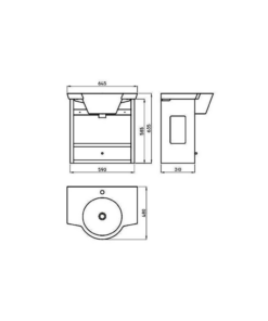 Alternative view of MUEBLE DE BAÑO COLGANTE FERRUM MARINA 65 CM WENGUE 1 CAJON BLANCO | X6HC-W3 |