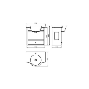 Alternative view of MUEBLE DE BAÑO COLGANTE FERRUM MARINA 65 CM WENGUE 1 CAJON BLANCO | X6HC-W3 |