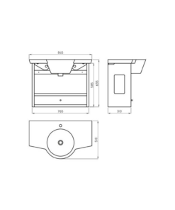 Alternative view of MUEBLE BAÑO COLGANTE FERRUM  MARINA 85 CM 1 CAJON | X8HC-B |