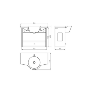 Alternative view of MUEBLE BAÑO COLGANTE FERRUM  MARINA 85 CM 1 CAJON | X8HC-B |